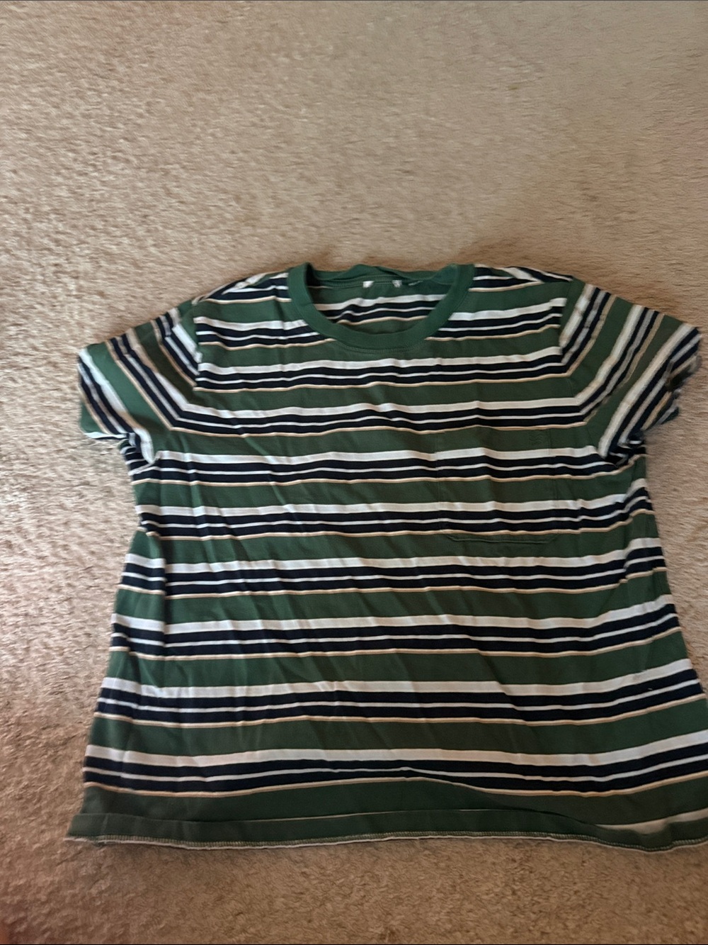 Aritiza size m Green Striped Crewneck Tee